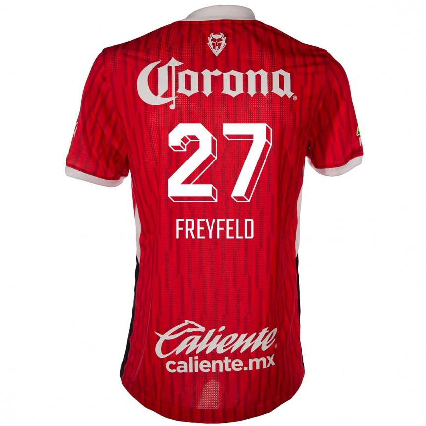 Kinder Fußball Emiliano Freyfeld #27 Rot-Weiss Heimtrikot Trikot 2024/25 T-Shirt Luxemburg