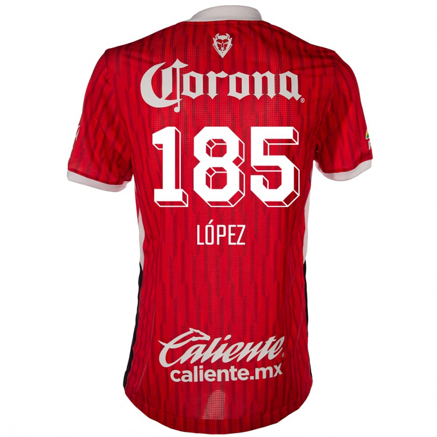 Kinder Fußball David López #185 Rot-Weiss Heimtrikot Trikot 2024/25 T-Shirt Luxemburg