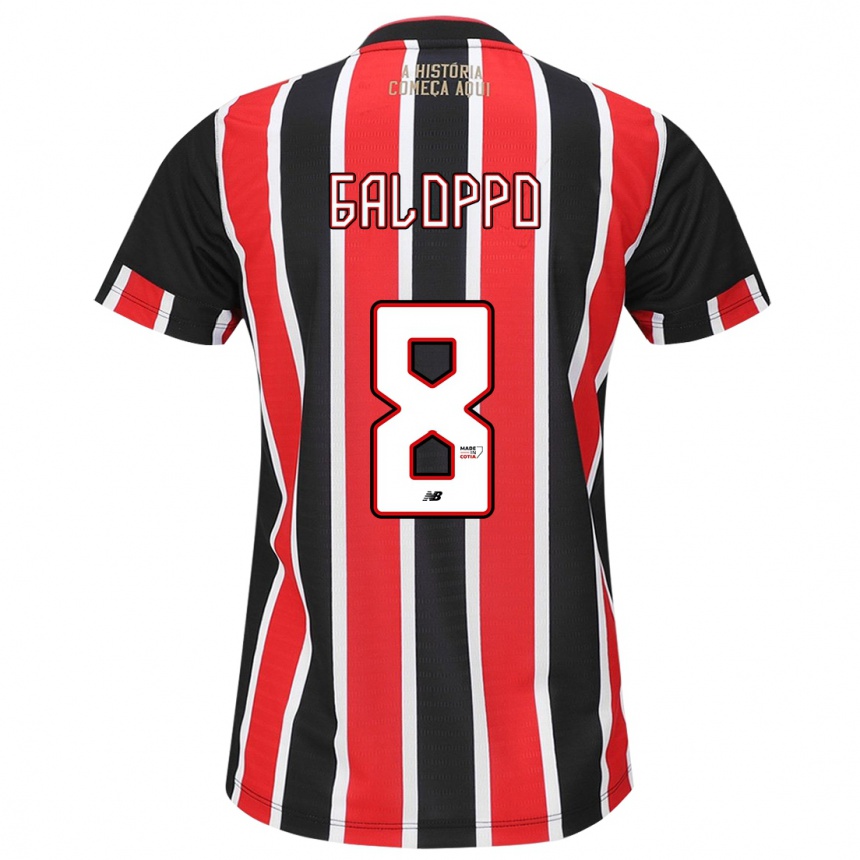 Kinder Fußball Giuliano Galoppo #8 Schwarz Rot Weiß Auswärtstrikot Trikot 2024/25 T-Shirt Luxemburg