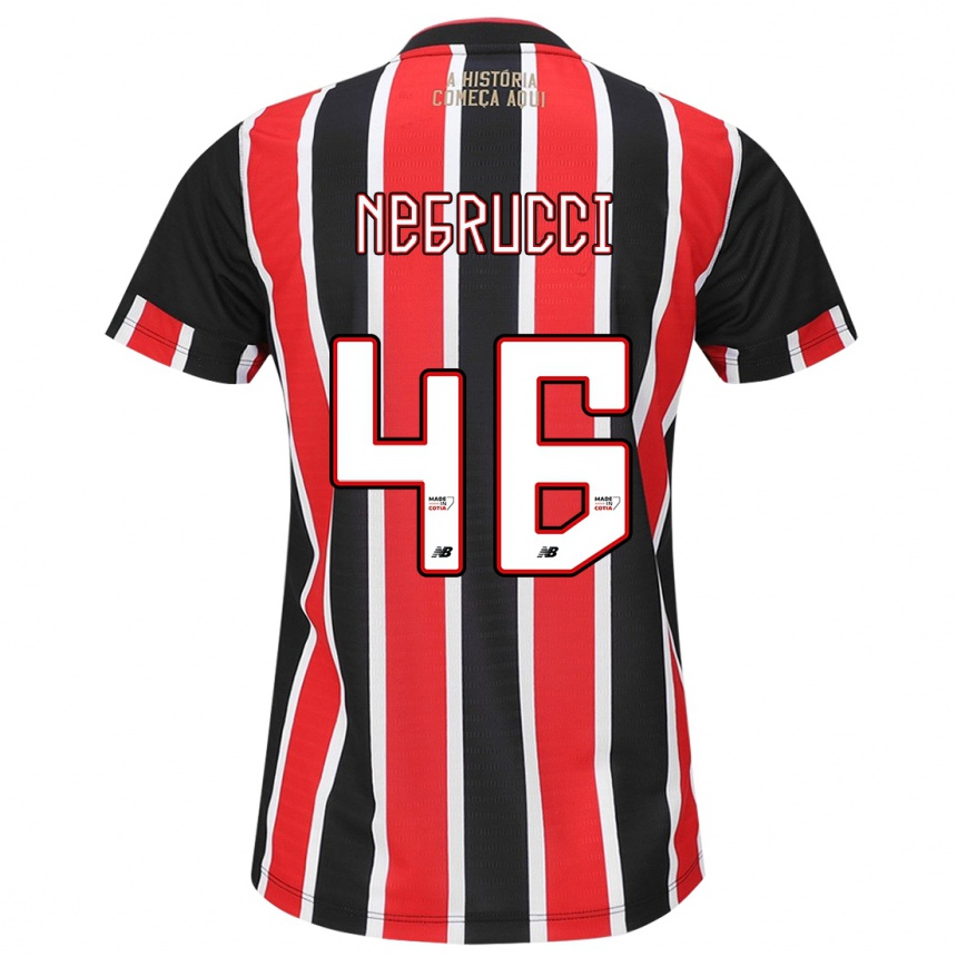 Kinder Fußball Felipe Negrucci #46 Schwarz Rot Weiß Auswärtstrikot Trikot 2024/25 T-Shirt Luxemburg