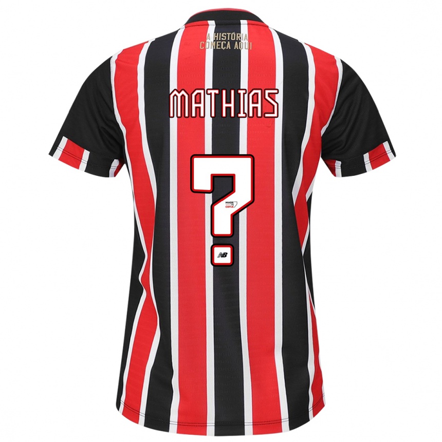 Kinder Fußball Leandro Mathias #0 Schwarz Rot Weiß Auswärtstrikot Trikot 2024/25 T-Shirt Luxemburg