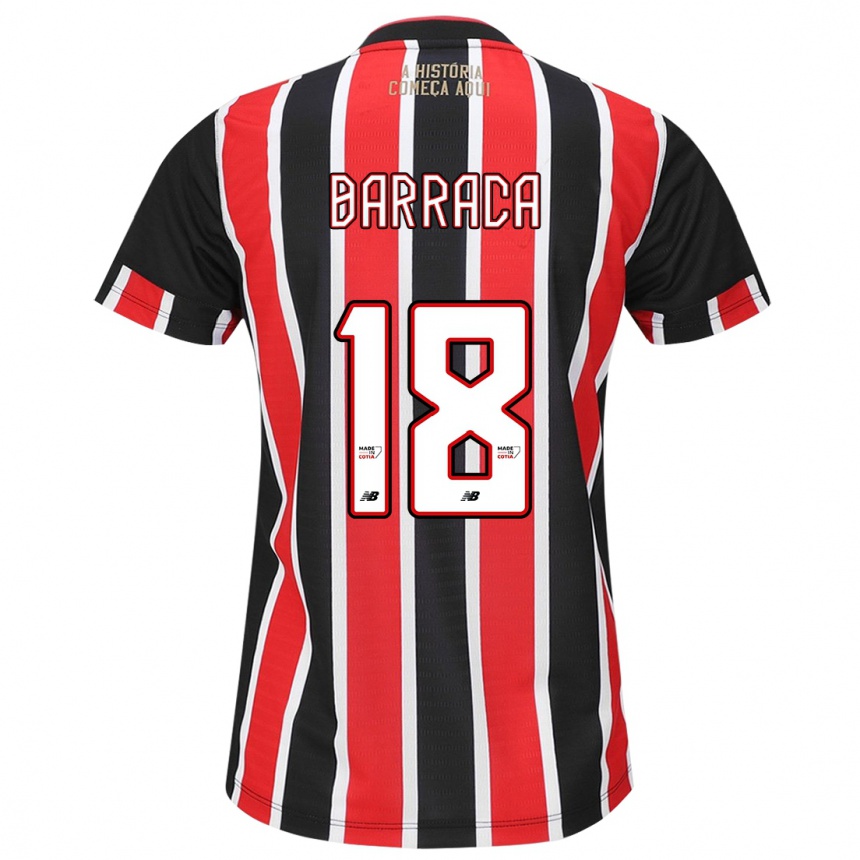 Kinder Fußball Barraca #18 Schwarz Rot Weiß Auswärtstrikot Trikot 2024/25 T-Shirt Luxemburg