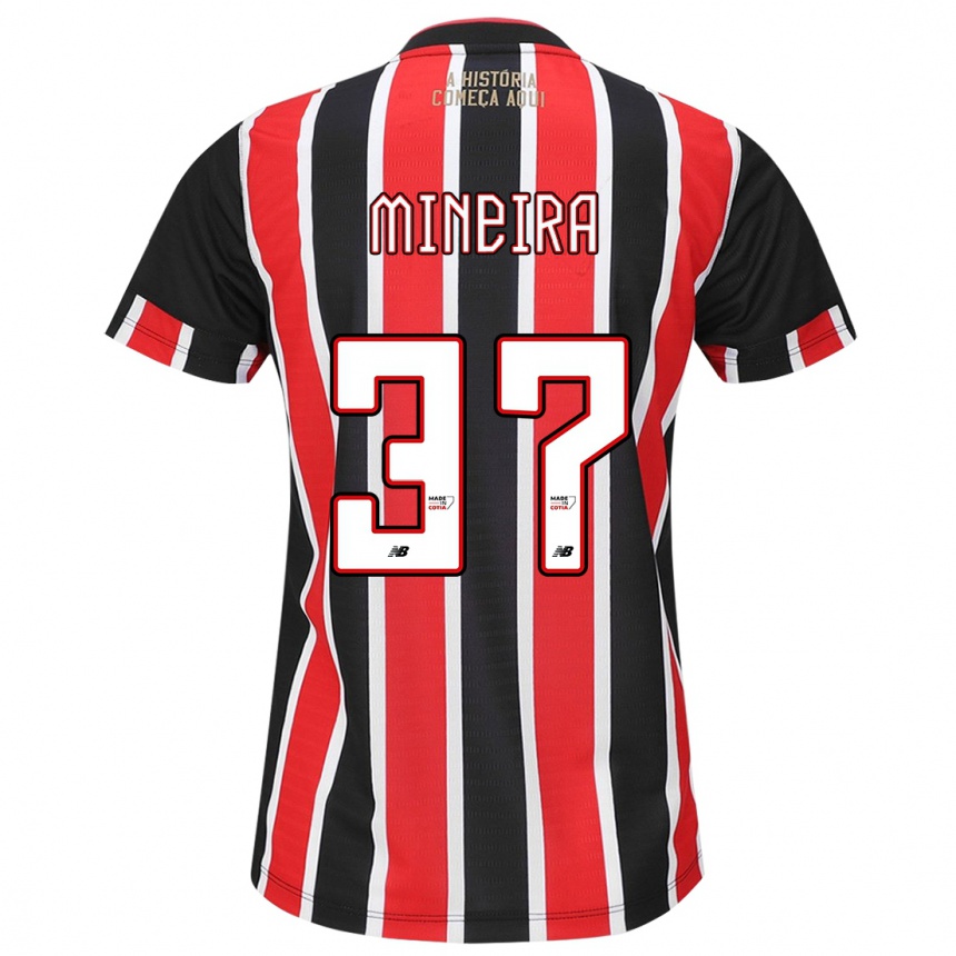 Kinder Fußball Rafa Mineira #37 Schwarz Rot Weiß Auswärtstrikot Trikot 2024/25 T-Shirt Luxemburg