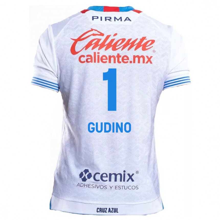 Kinder Fußball Andrés Gudiño #1 Weiß Blau Auswärtstrikot Trikot 2024/25 T-Shirt Luxemburg