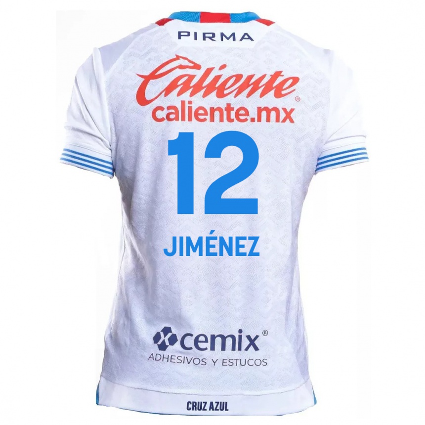 Kinder Fußball Luis Jiménez #12 Weiß Blau Auswärtstrikot Trikot 2024/25 T-Shirt Luxemburg