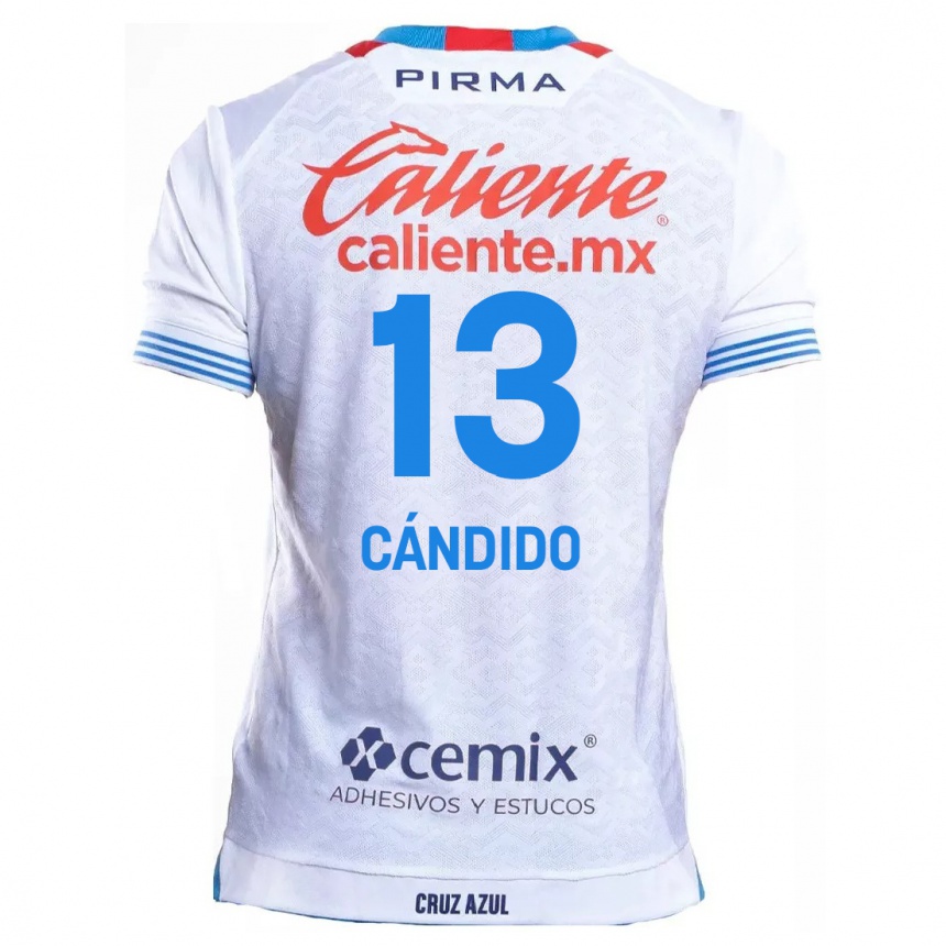 Kinder Fußball Camilo Cándido #13 Weiß Blau Auswärtstrikot Trikot 2024/25 T-Shirt Luxemburg