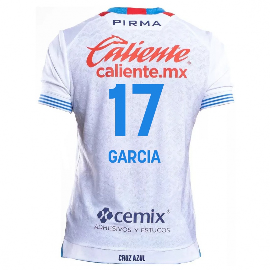 Kinder Fußball Amaury Garcia #17 Weiß Blau Auswärtstrikot Trikot 2024/25 T-Shirt Luxemburg