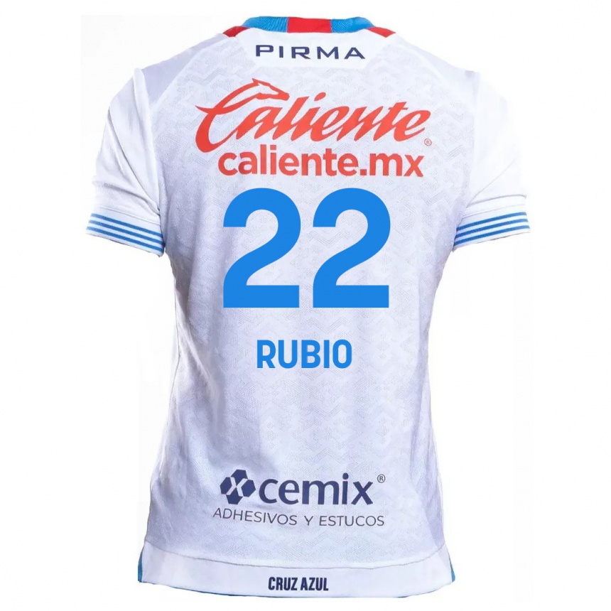 Kinder Fußball Raymundo Rubio #22 Weiß Blau Auswärtstrikot Trikot 2024/25 T-Shirt Luxemburg