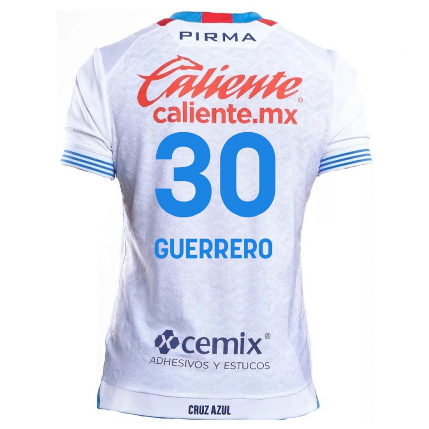 Kinder Fußball Rafael Guerrero #30 Weiß Blau Auswärtstrikot Trikot 2024/25 T-Shirt Luxemburg