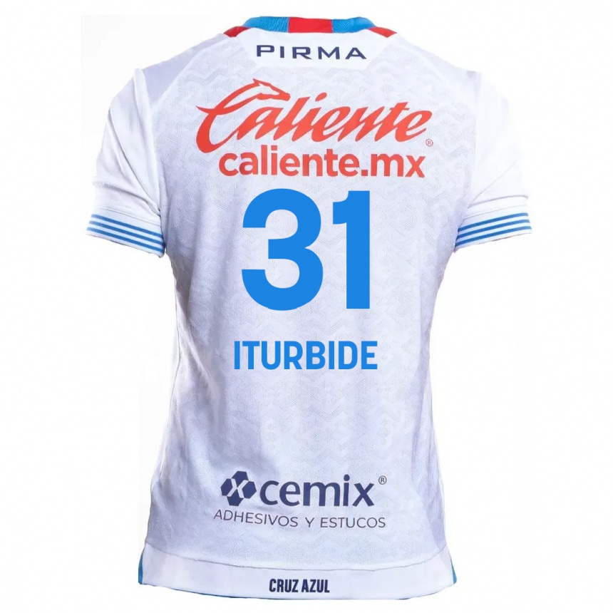 Kinder Fußball Luis Iturbide #31 Weiß Blau Auswärtstrikot Trikot 2024/25 T-Shirt Luxemburg