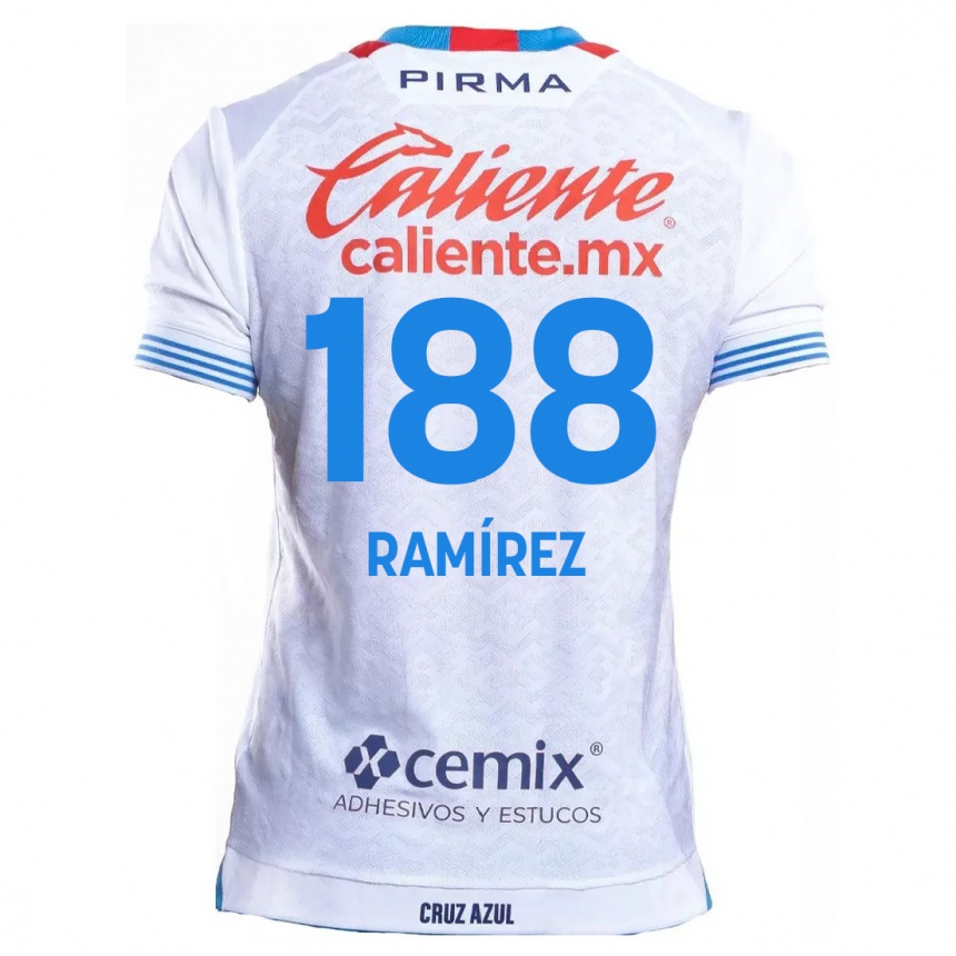 Kinder Fußball Diego Ramírez #188 Weiß Blau Auswärtstrikot Trikot 2024/25 T-Shirt Luxemburg