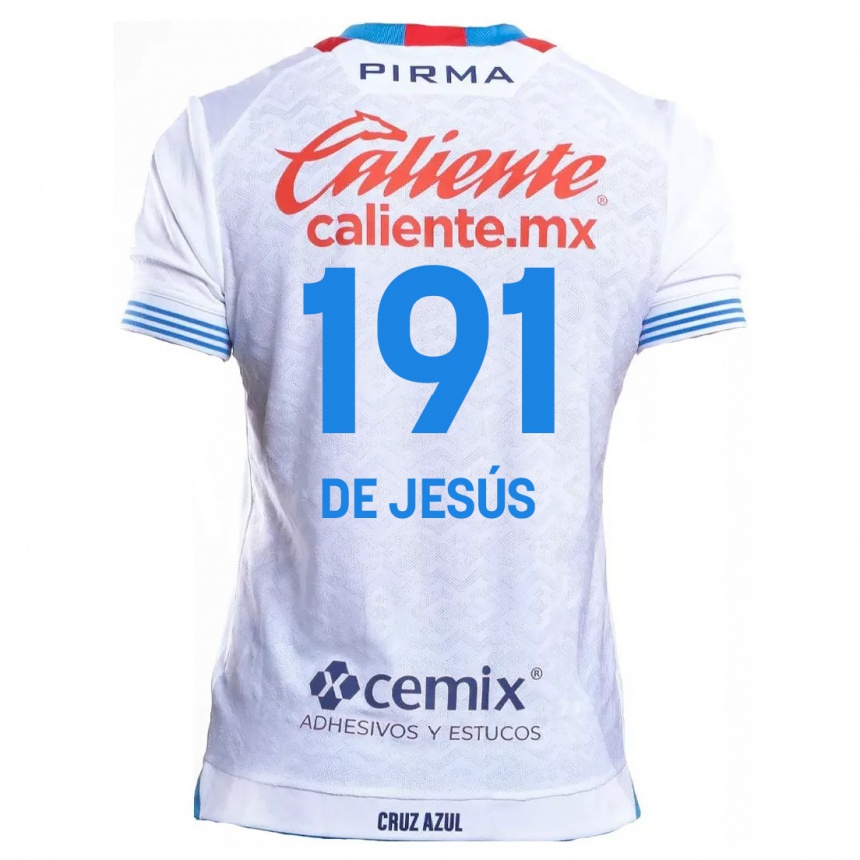 Kinder Fußball Luis De Jesús #191 Weiß Blau Auswärtstrikot Trikot 2024/25 T-Shirt Luxemburg