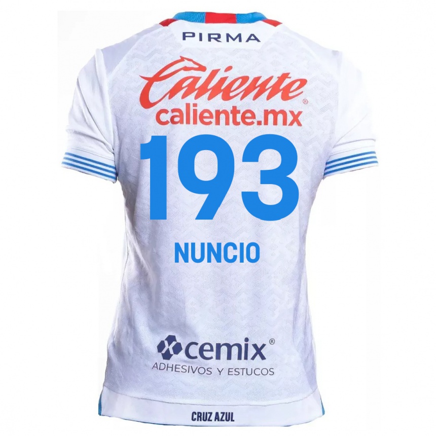 Kinder Fußball Jorge Nuncio #193 Weiß Blau Auswärtstrikot Trikot 2024/25 T-Shirt Luxemburg