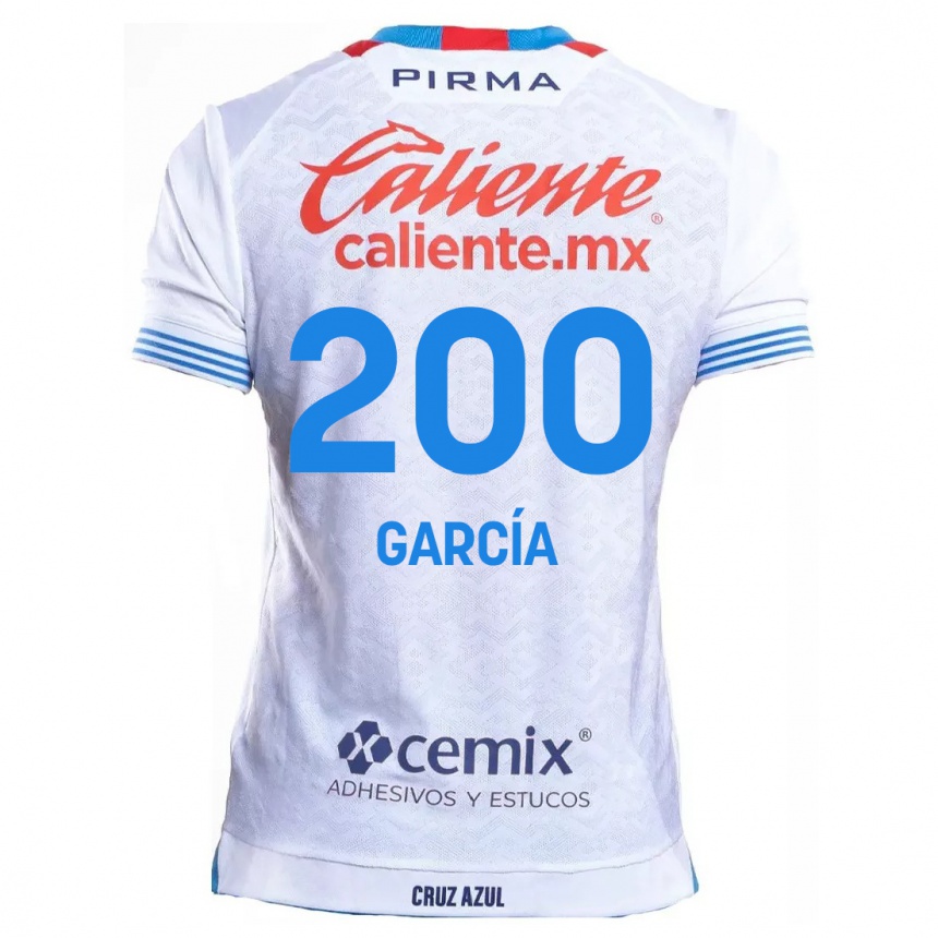 Kinder Fußball Jorge García #200 Weiß Blau Auswärtstrikot Trikot 2024/25 T-Shirt Luxemburg