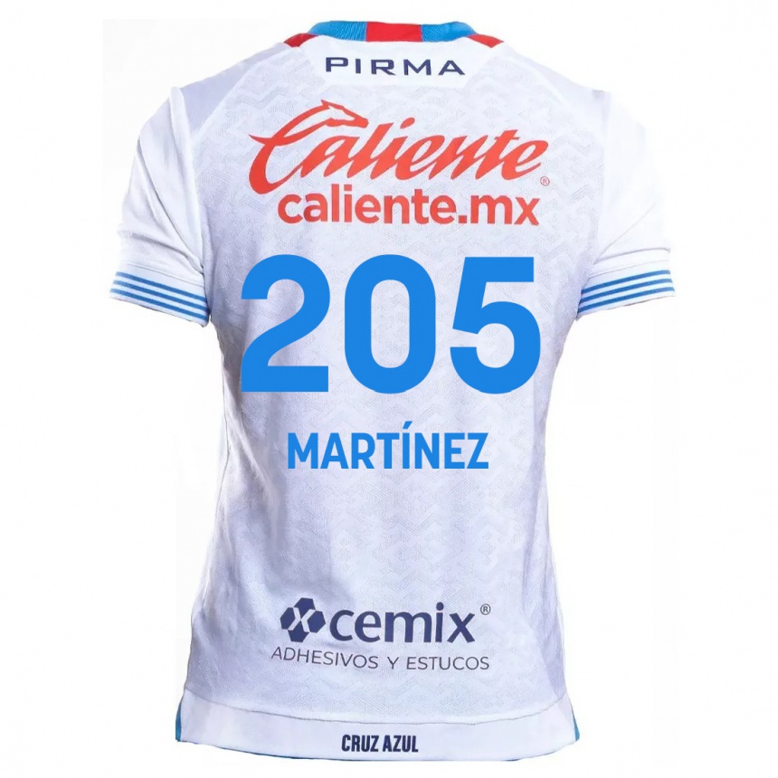 Kinder Fußball César Martínez #205 Weiß Blau Auswärtstrikot Trikot 2024/25 T-Shirt Luxemburg