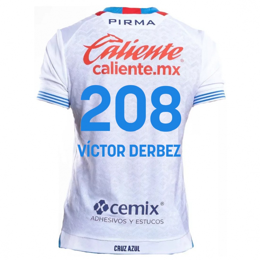 Kinder Fußball Louis Víctor Derbez #208 Weiß Blau Auswärtstrikot Trikot 2024/25 T-Shirt Luxemburg