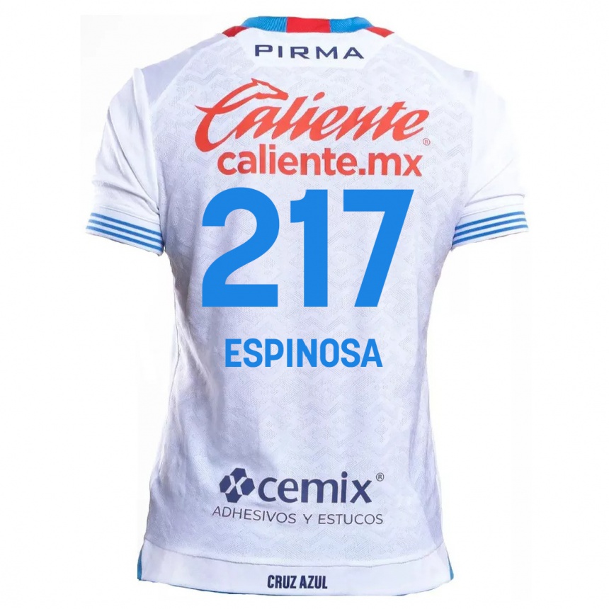 Kinder Fußball Samuel Espinosa #217 Weiß Blau Auswärtstrikot Trikot 2024/25 T-Shirt Luxemburg