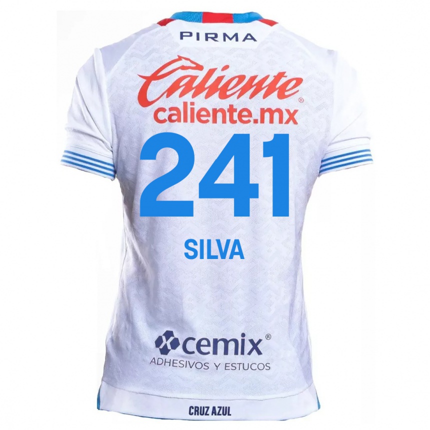 Kinder Fußball Iván Silva #241 Weiß Blau Auswärtstrikot Trikot 2024/25 T-Shirt Luxemburg