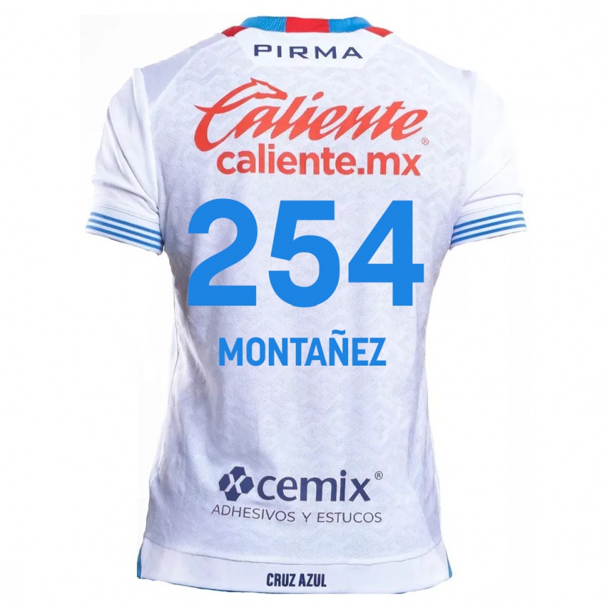 Kinder Fußball Humberto Montañez #254 Weiß Blau Auswärtstrikot Trikot 2024/25 T-Shirt Luxemburg