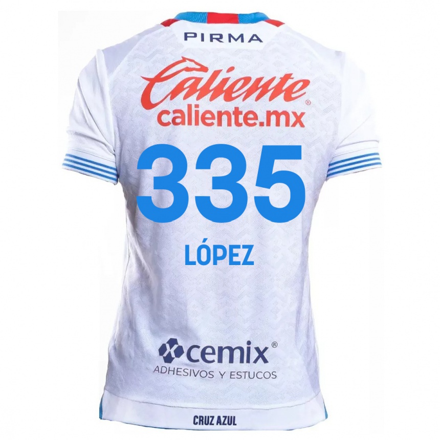 Kinder Fußball Alfredo López #335 Weiß Blau Auswärtstrikot Trikot 2024/25 T-Shirt Luxemburg