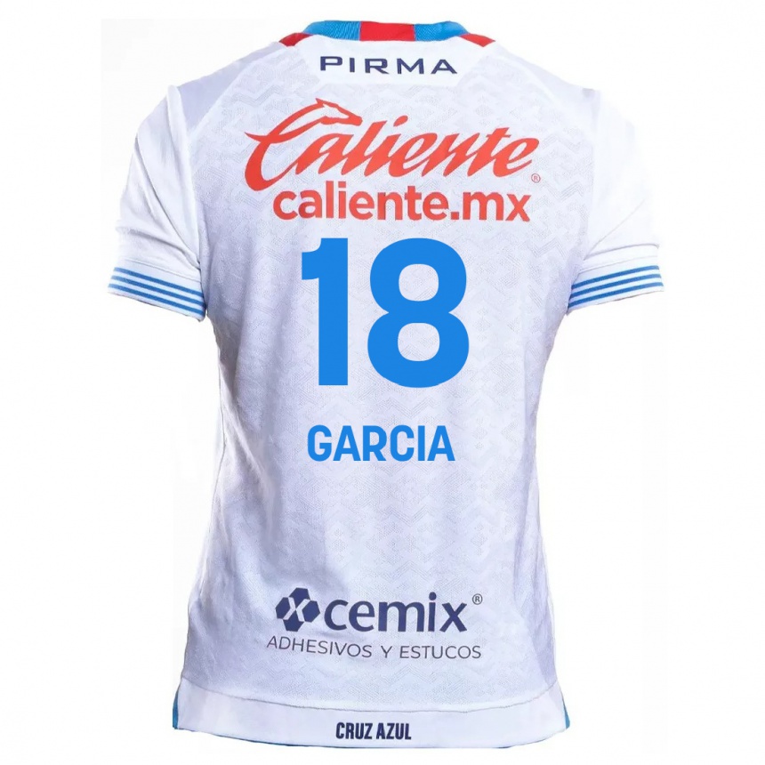 Kinder Fußball Diana Garcia #18 Weiß Blau Auswärtstrikot Trikot 2024/25 T-Shirt Luxemburg