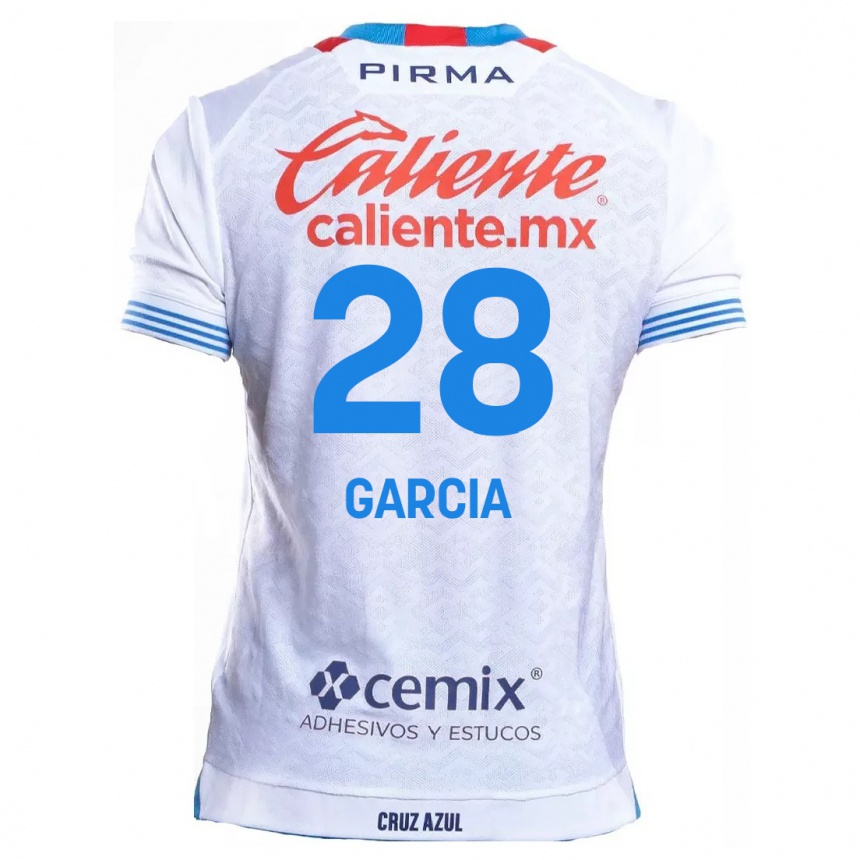 Kinder Fußball Ana Garcia #28 Weiß Blau Auswärtstrikot Trikot 2024/25 T-Shirt Luxemburg