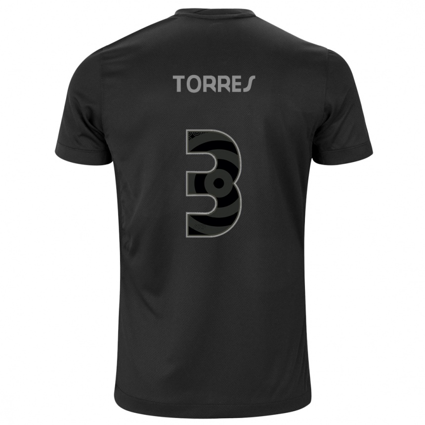 Kinder Fußball Félix Torres #3 Schwarz Auswärtstrikot Trikot 2024/25 T-Shirt Luxemburg