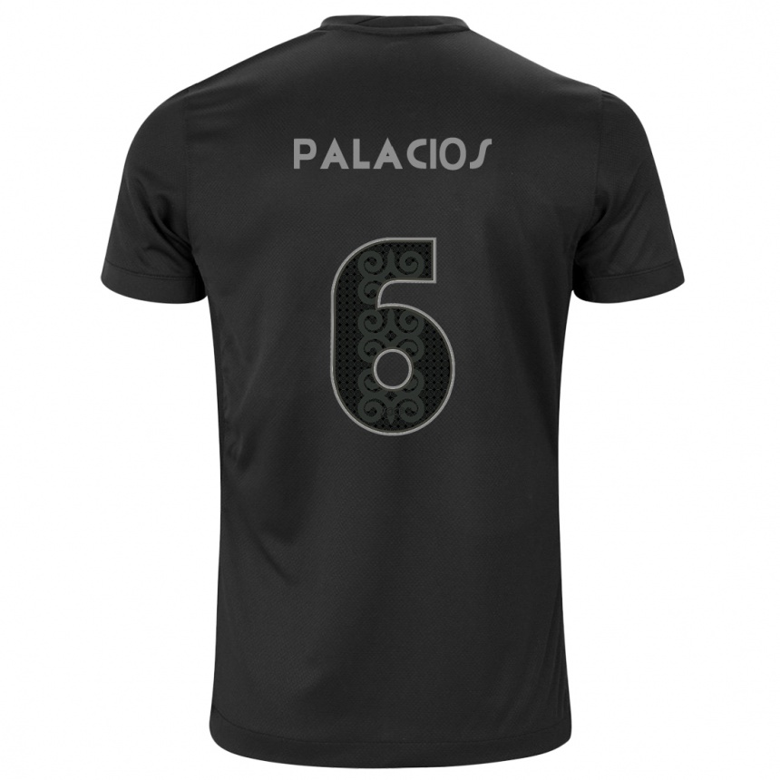 Kinder Fußball Diego Palacios #6 Schwarz Auswärtstrikot Trikot 2024/25 T-Shirt Luxemburg