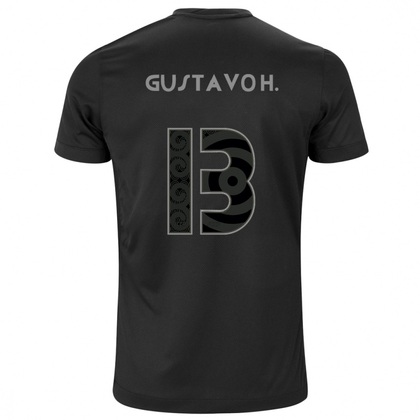 Kinder Fußball Gustavo Henrique #13 Schwarz Auswärtstrikot Trikot 2024/25 T-Shirt Luxemburg