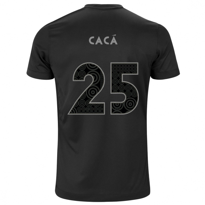 Kinder Fußball Cacá #25 Schwarz Auswärtstrikot Trikot 2024/25 T-Shirt Luxemburg