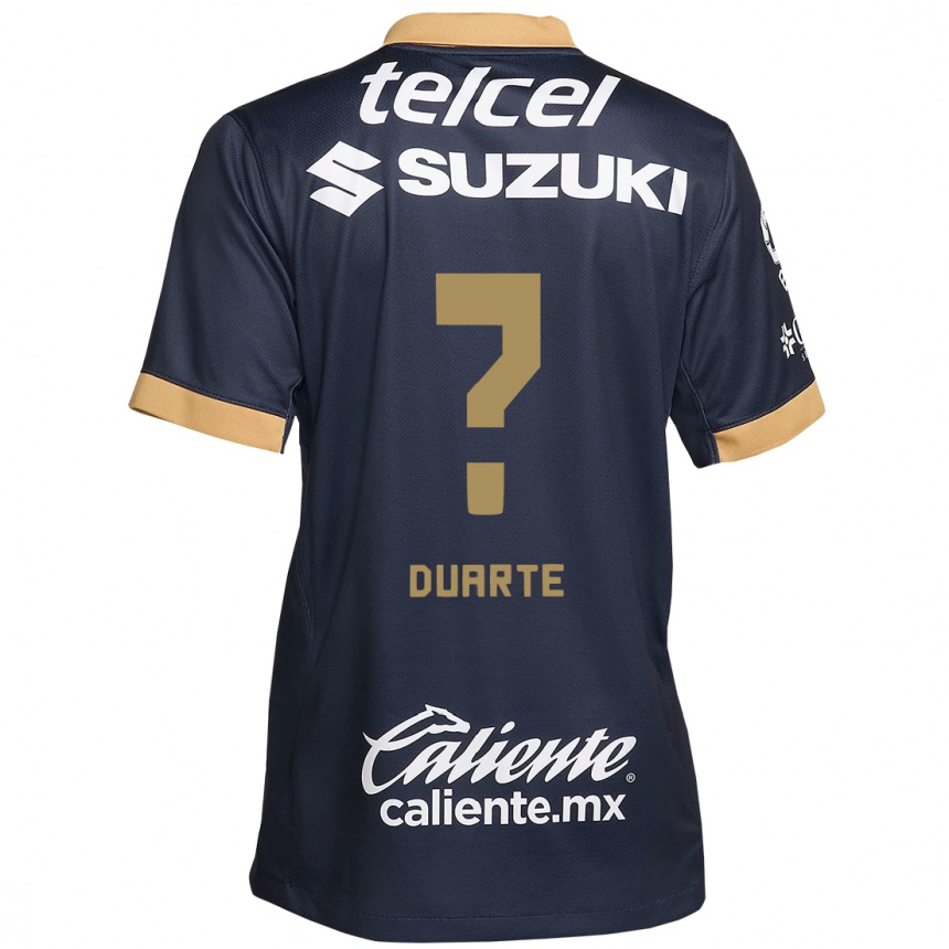 Kinder Fußball Rubén Duarte #0 Obsidian Gold Weiß Auswärtstrikot Trikot 2024/25 T-Shirt Luxemburg