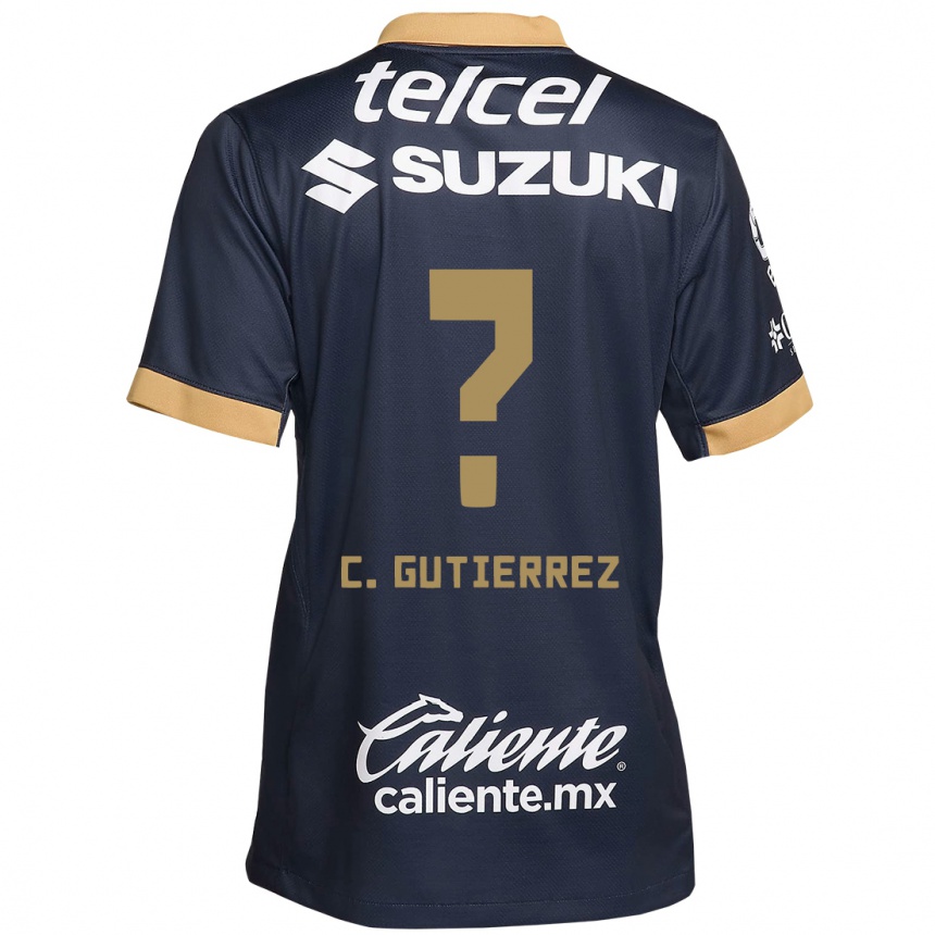 Kinder Fußball Carlos Gutiérrez #0 Obsidian Gold Weiß Auswärtstrikot Trikot 2024/25 T-Shirt Luxemburg