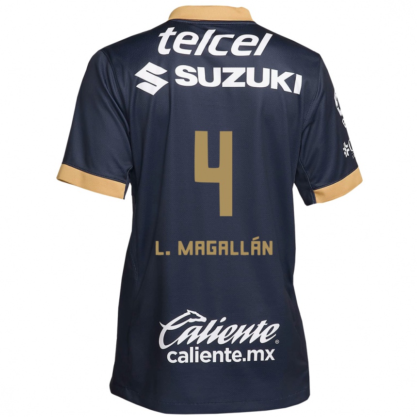 Kinder Fußball Lisandro Magallan #4 Obsidian Gold Weiß Auswärtstrikot Trikot 2024/25 T-Shirt Luxemburg