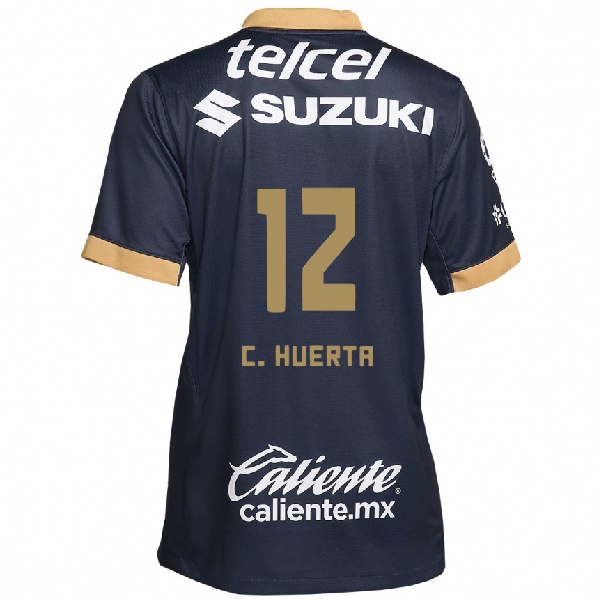 Kinder Fußball César Huerta #12 Obsidian Gold Weiß Auswärtstrikot Trikot 2024/25 T-Shirt Luxemburg