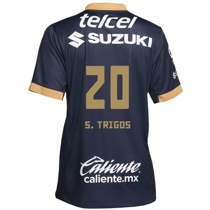 Kinder Fußball Santiago Trigos #20 Obsidian Gold Weiß Auswärtstrikot Trikot 2024/25 T-Shirt Luxemburg