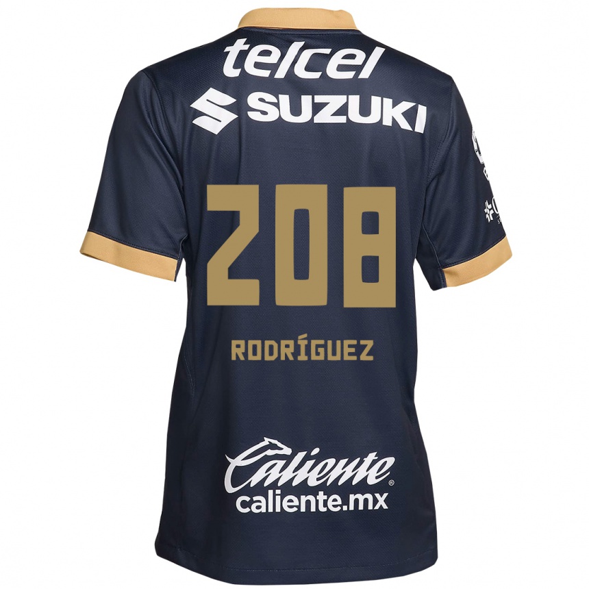 Kinder Fußball Gael Rodríguez #208 Obsidian Gold Weiß Auswärtstrikot Trikot 2024/25 T-Shirt Luxemburg