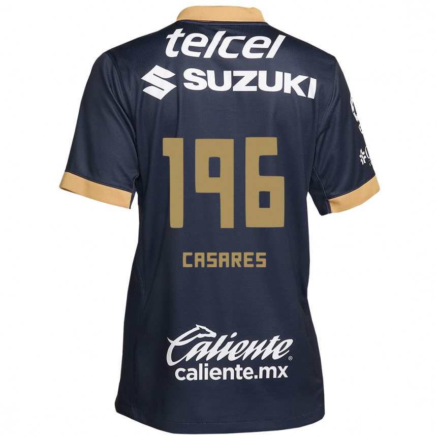 Kinder Fußball Mateo Casares #196 Obsidian Gold Weiß Auswärtstrikot Trikot 2024/25 T-Shirt Luxemburg