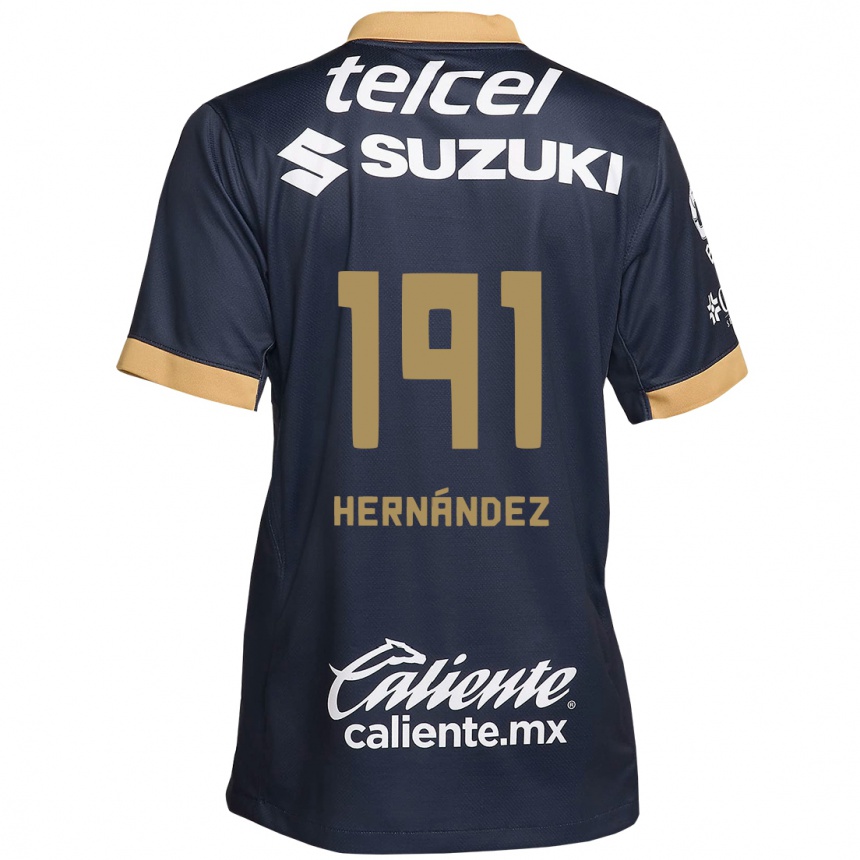 Kinder Fußball Marco Hernández #191 Obsidian Gold Weiß Auswärtstrikot Trikot 2024/25 T-Shirt Luxemburg