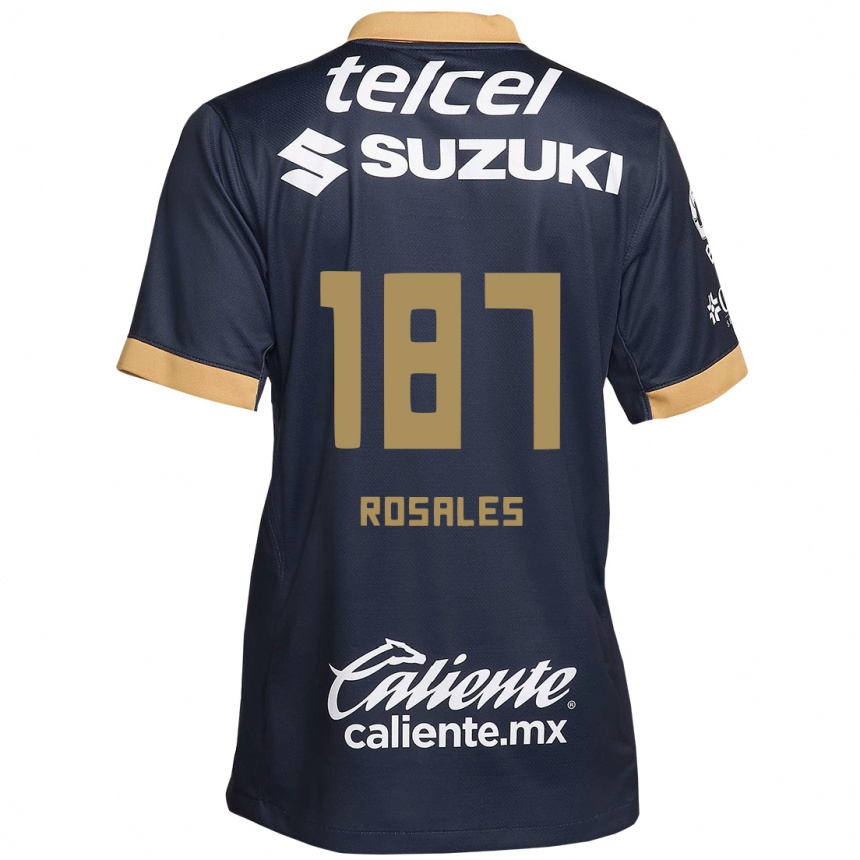 Kinder Fußball Alonso Rosales #187 Obsidian Gold Weiß Auswärtstrikot Trikot 2024/25 T-Shirt Luxemburg