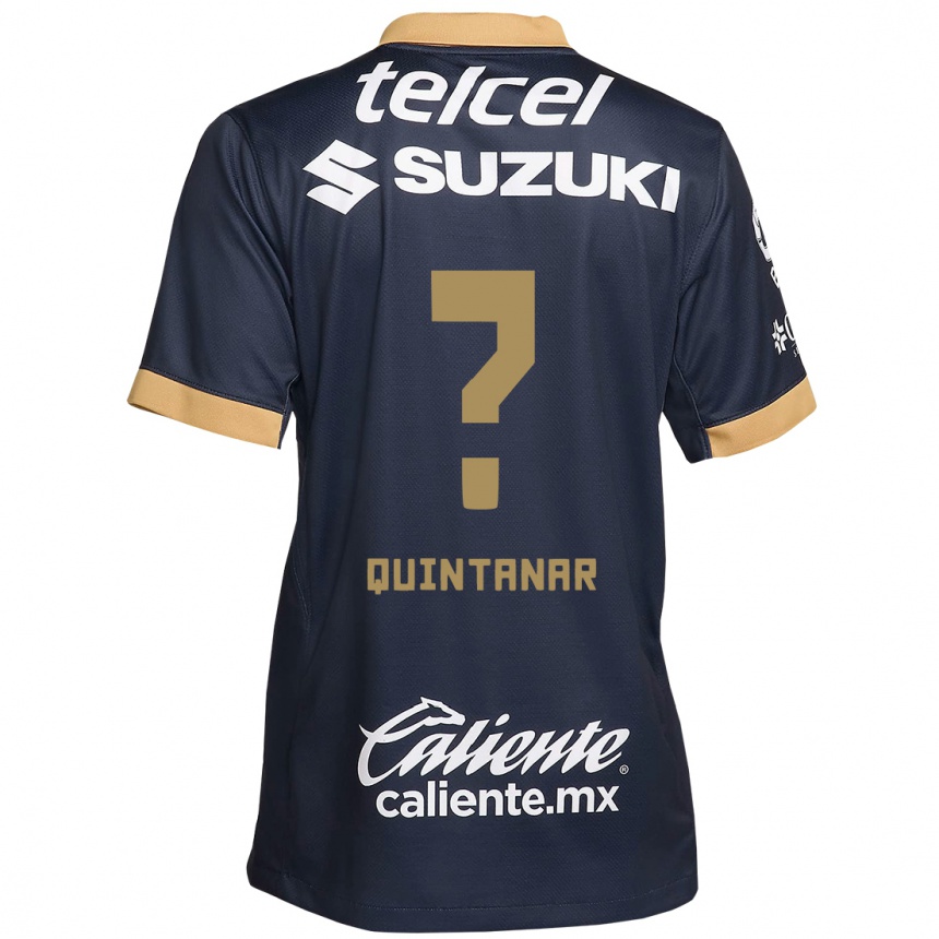 Kinder Fußball Edgar Quintanar #0 Obsidian Gold Weiß Auswärtstrikot Trikot 2024/25 T-Shirt Luxemburg