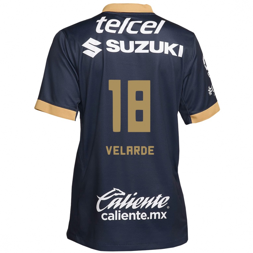 Kinder Fußball Efrain Velarde #18 Obsidian Gold Weiß Auswärtstrikot Trikot 2024/25 T-Shirt Luxemburg