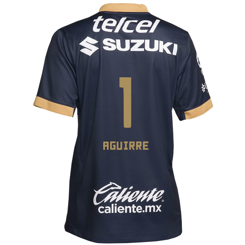 Kinder Fußball Miriam Aguirre #1 Obsidian Gold Weiß Auswärtstrikot Trikot 2024/25 T-Shirt Luxemburg