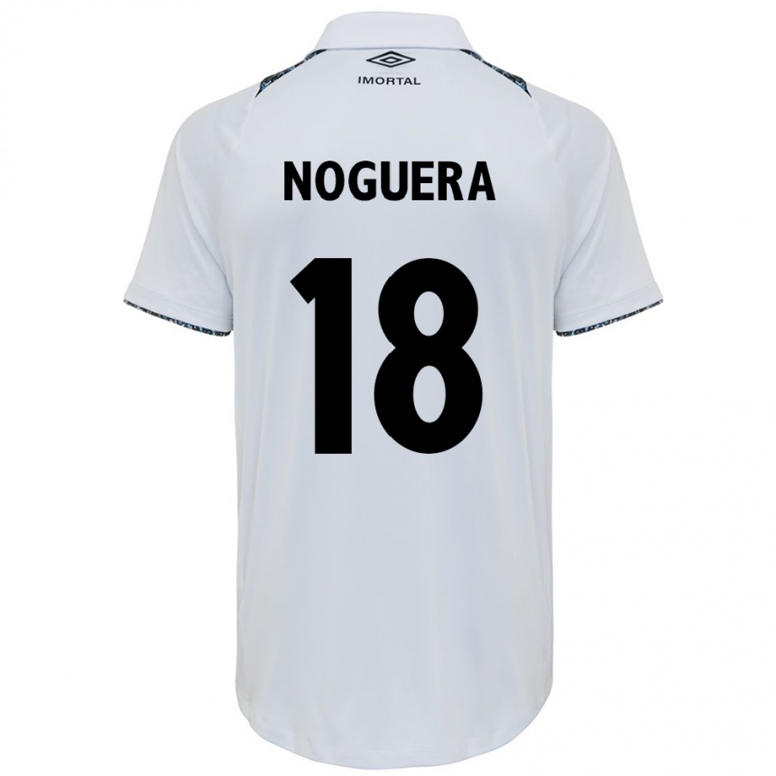 Kinder Fußball Freddy Noguera #18 Weiß Blau Auswärtstrikot Trikot 2024/25 T-Shirt Luxemburg