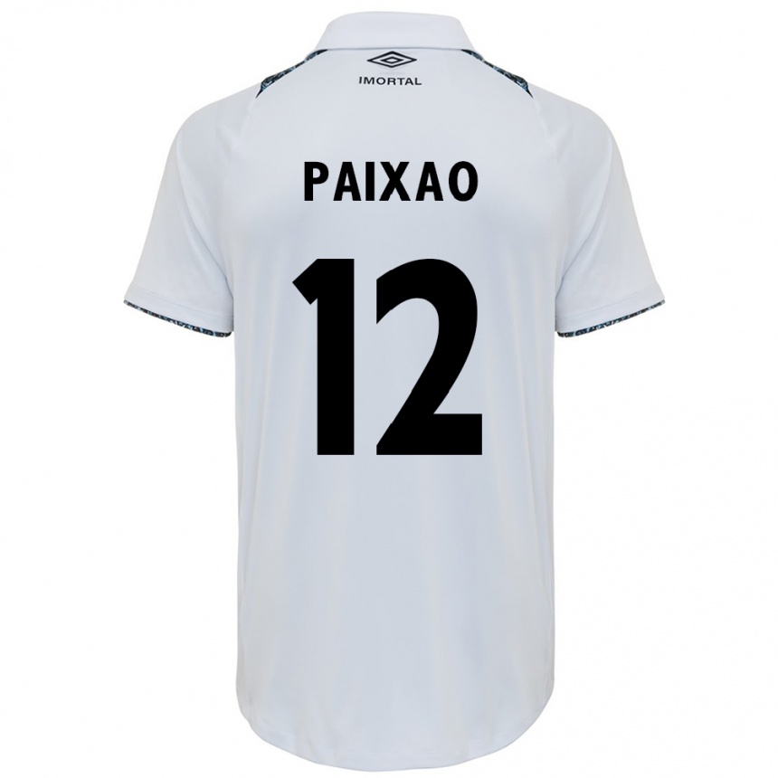 Kinder Fußball Iasmin Paixão #12 Weiß Blau Auswärtstrikot Trikot 2024/25 T-Shirt Luxemburg