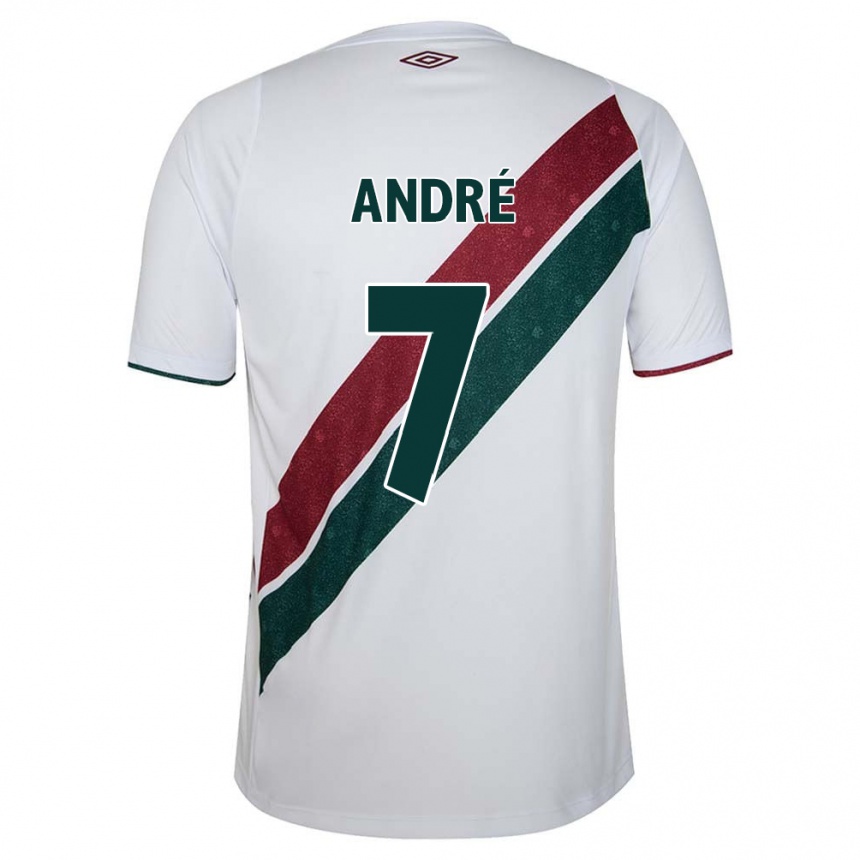 Kinder Fußball André #7 Weiß Grün Kastanienbraun Auswärtstrikot Trikot 2024/25 T-Shirt Luxemburg