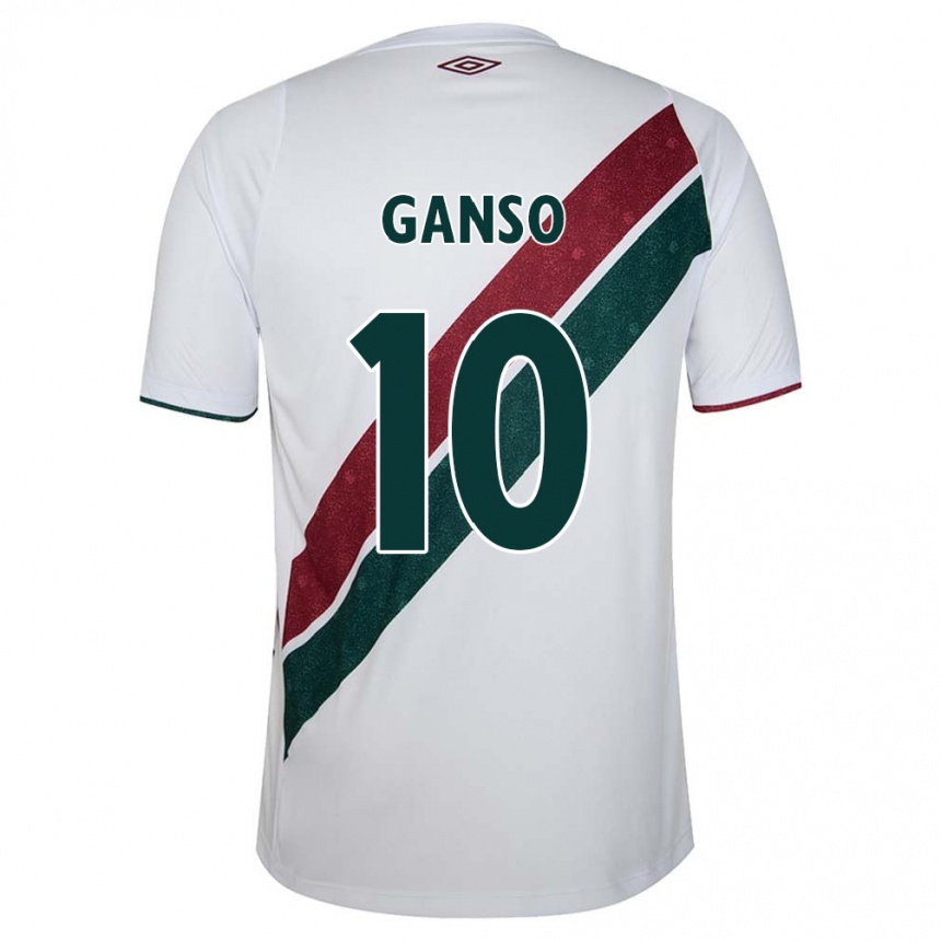 Kinder Fußball Ganso #10 Weiß Grün Kastanienbraun Auswärtstrikot Trikot 2024/25 T-Shirt Luxemburg