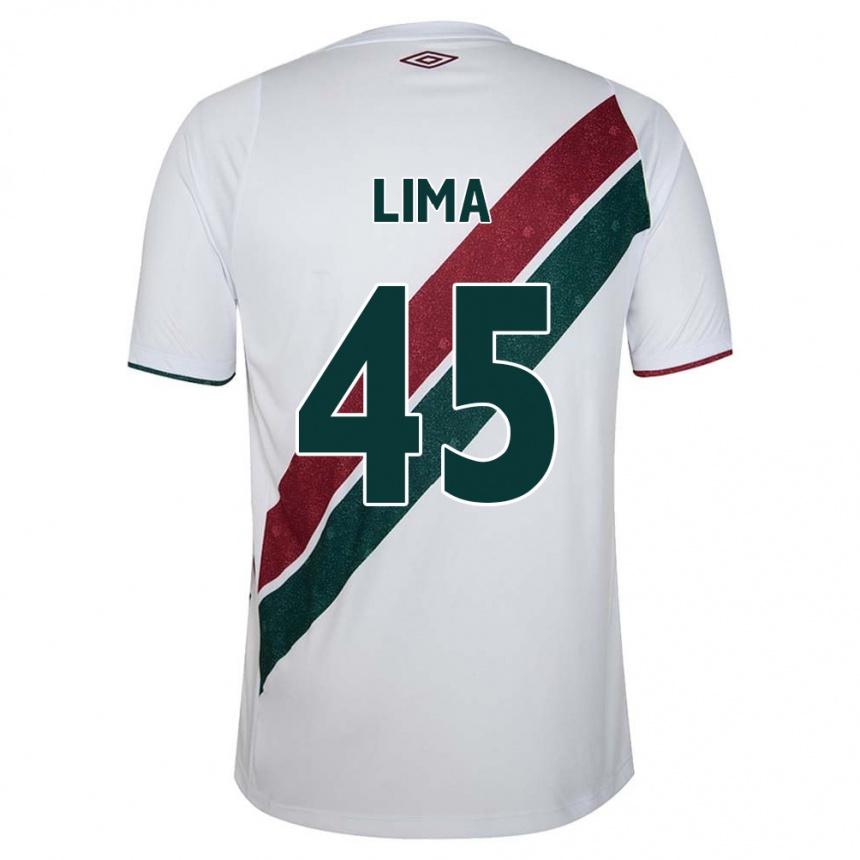 Kinder Fußball Lima #45 Weiß Grün Kastanienbraun Auswärtstrikot Trikot 2024/25 T-Shirt Luxemburg