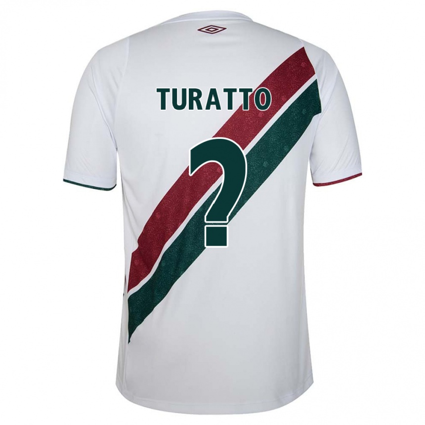 Kinder Fußball Luiz Turatto #0 Weiß Grün Kastanienbraun Auswärtstrikot Trikot 2024/25 T-Shirt Luxemburg