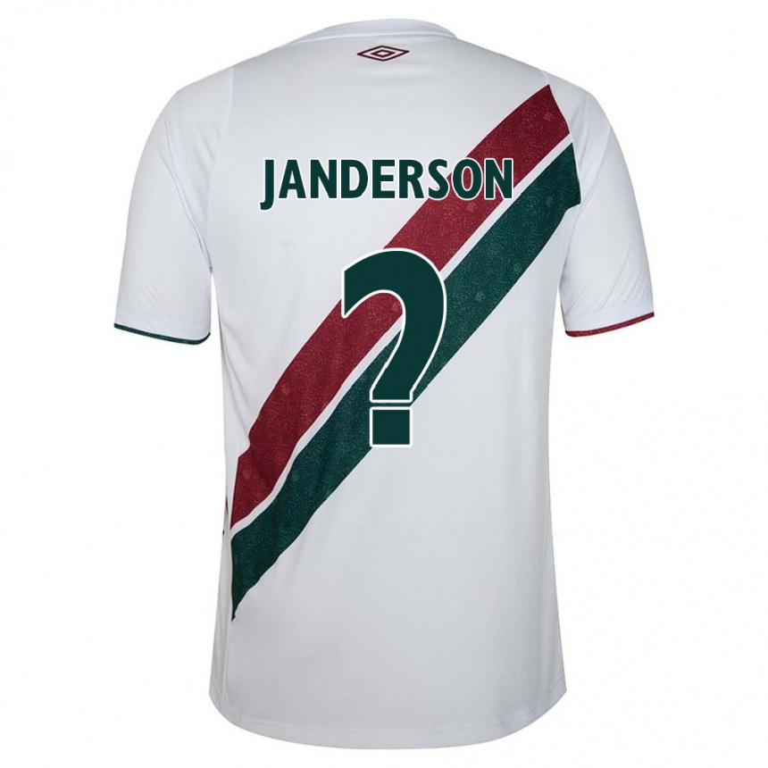 Kinder Fußball Janderson #0 Weiß Grün Kastanienbraun Auswärtstrikot Trikot 2024/25 T-Shirt Luxemburg