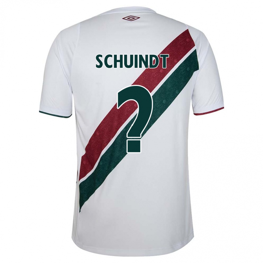 Kinder Fußball Davi Schuindt #0 Weiß Grün Kastanienbraun Auswärtstrikot Trikot 2024/25 T-Shirt Luxemburg